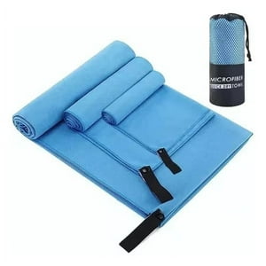 Partyglobos - Toalla Baño Viaje De Microfibra De Secado Rápido, 3 Pcs Azul