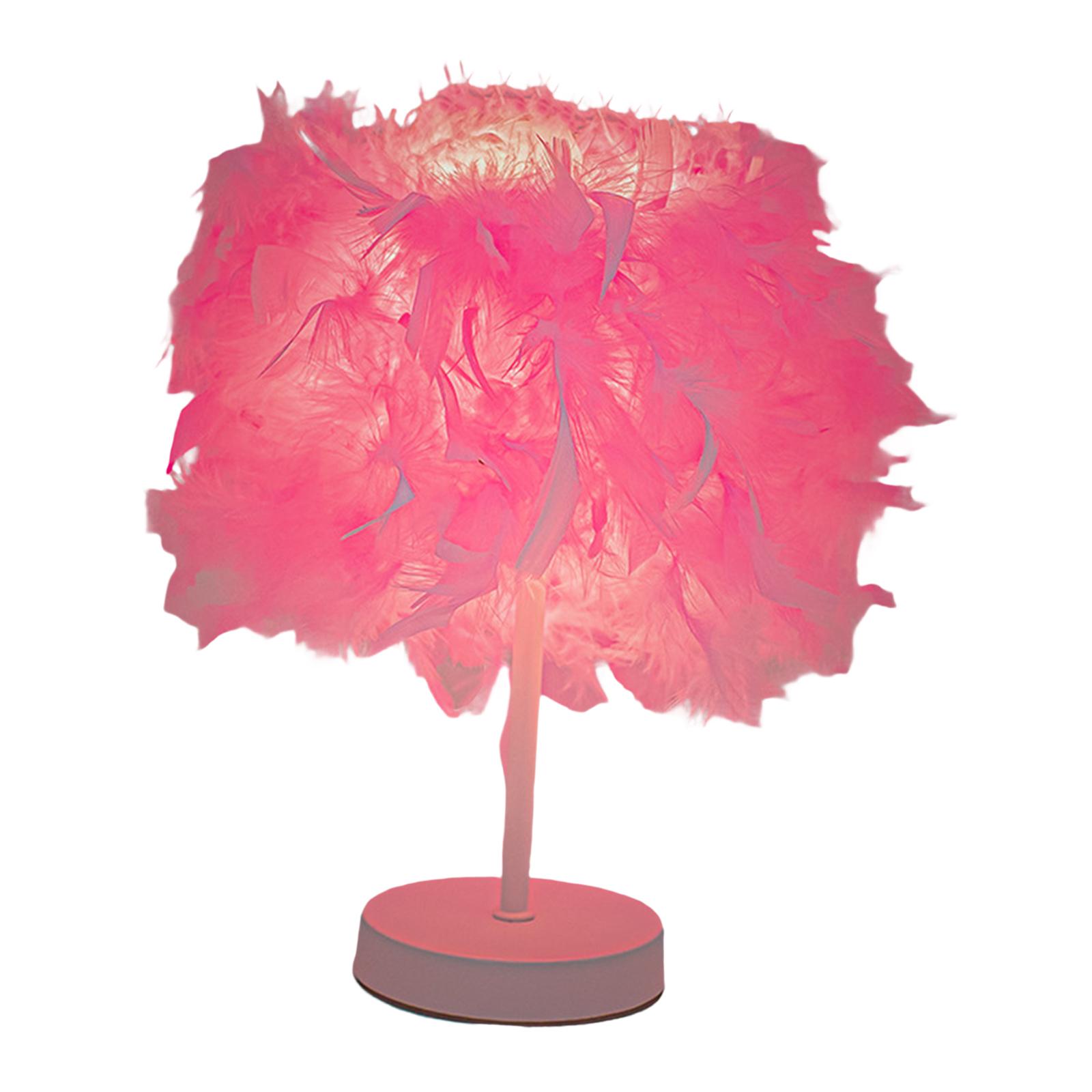 Ioensy - Escritorio Noche Luces Plumas Sombra Lámpara De Mesa Para Boda Cabecera Hogar Rosa