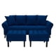 thumbnail image 1 of Sofa Lua 3c + 2 Pouf Felpa 20 Azul Marino, 1 of 5