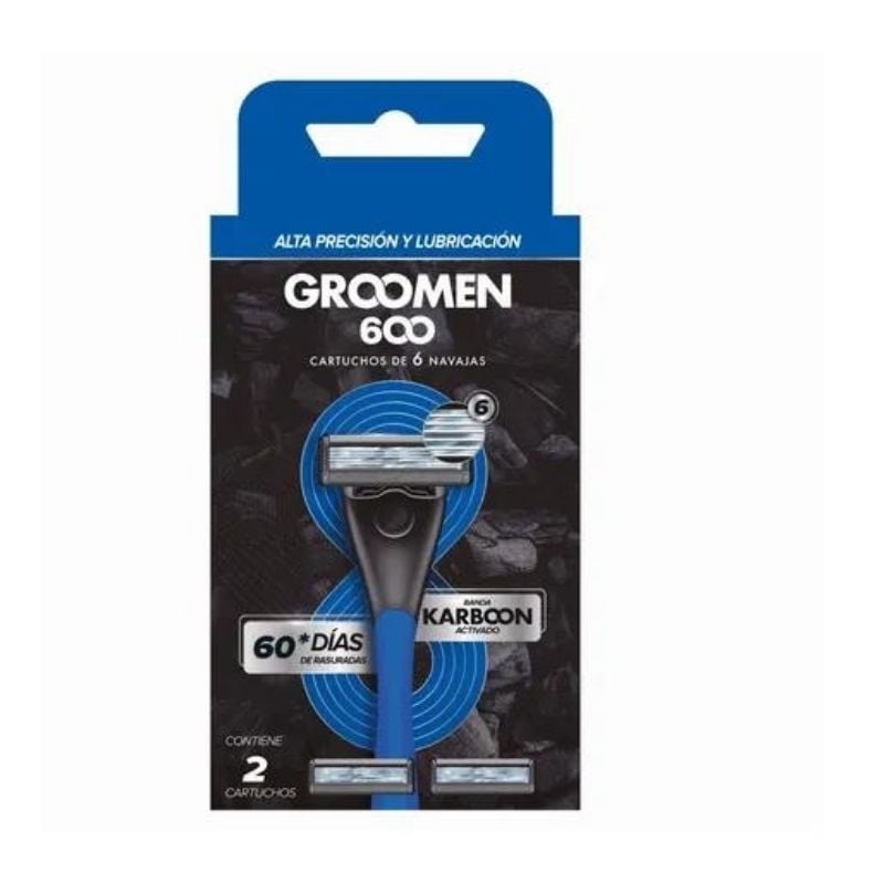 Groomen - Repuestos De Afeitadora 600 2 Meses (2 Cartuchos De 6 Navajas)