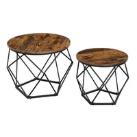 Pandalino - Juego De 2 Mesas De Centro Nogal | Estilo Industrial