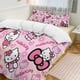 thumbnail image 3 of Comforter Set Queen Size Cartoon Hello Kitty Set with 2 Pillowcases for All SeasonsBedding Set 3pcs for Kids Boys Girls Bedroom Decor Bed Sheets, 3 of 5