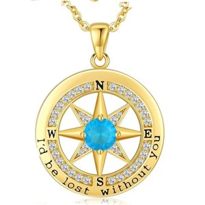 Collar Heshpaws Compass Necklace Mujer