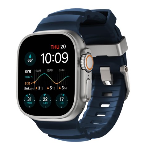 Correa Para Apple Watch Nomad Rocky Point Azul Atlántico 46/49 Mm