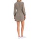 thumbnail image 3 of INSPIRE CHIC Vestidos de Mujer para Regreso a Clases con Estampado de Cuadros Vichy, Volantes, Cuello Simulado, Botones, Mangas Largas, Talla S, Marrón Caqui, 3 of 6