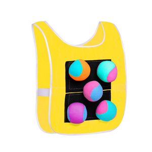 Magideal - Juego De Dodgeball Con 5 Bolas Adhesivas, Chaleco De Bolas Adhesivas, Juego De Pelota Dodgeball, Juego De Bolas Para Lanzar, Accesorios Para Juegos De Adultos Amarillos