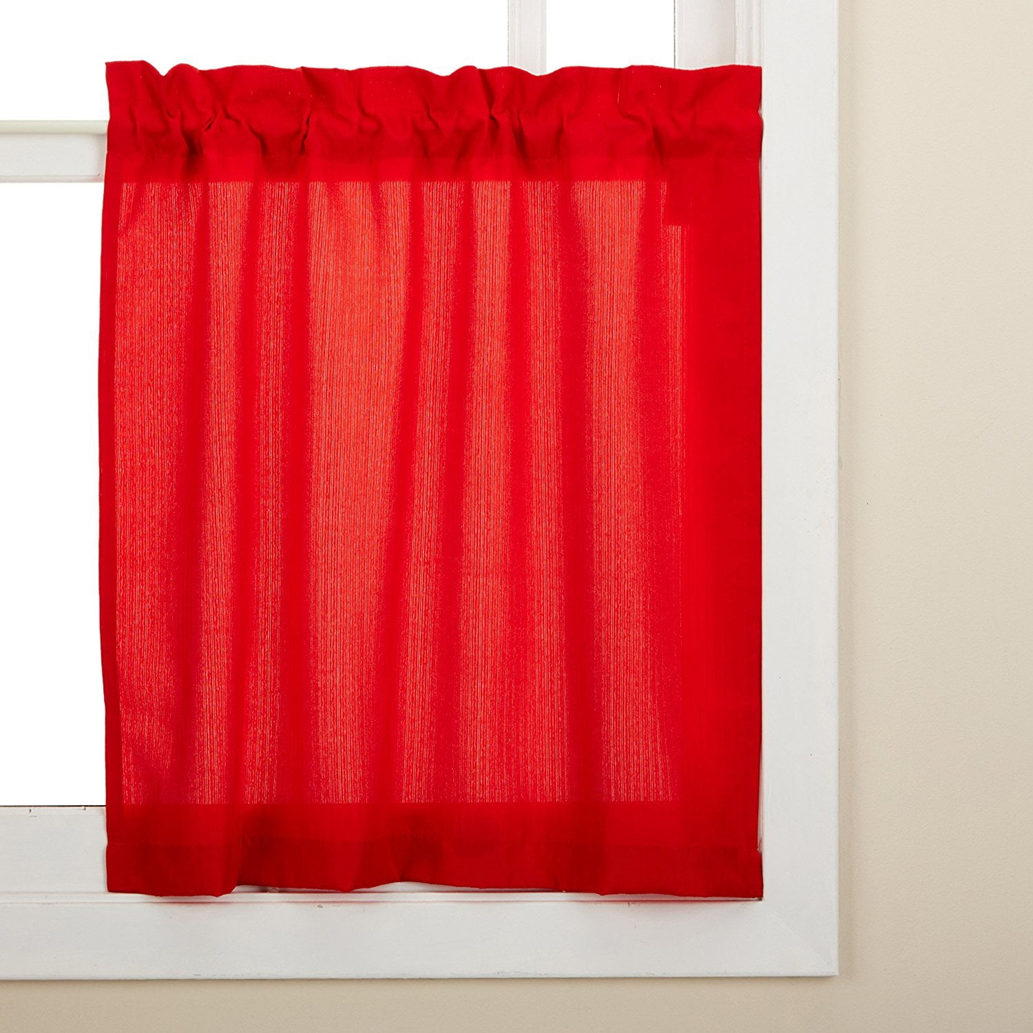 Tratamiento Para Cortinas Sweet Home Collection Ribcord, 36 Cm, Color Rojo