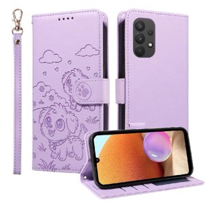 Funda Billetera Foxdock Compatible Con Samsung Galaxy M32 5G, Diseño Perrito Tierno, Ranuras Para Tarjetas Y Soporte Plegable