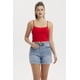 thumbnail image 1 of Polera Peto Mujer Crop Rib Rojo Oscuro, 1 of 4