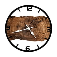 Magideal - Reloj De Pared De Madera, Decoración De Pared, Reloj Decorativo, Aspecto De Madera Natural, Números Románticos, Visualización De La Hora Para Recepció Marrón