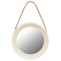 Vgo - Espejo Redondo Blanco 33X33X3.5 Con Soga