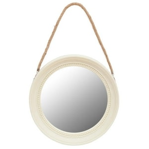 Vgo - Espejo Redondo Blanco 33X33X3.5 Con Soga
