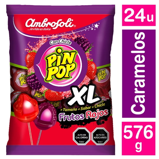 Chupete Pin Pop Xl Frutos Rojos 24 Un 576 g Ambrosoli