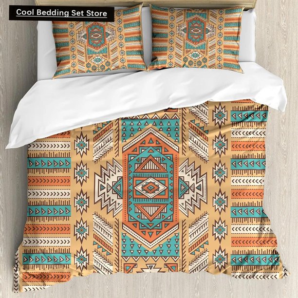 Tribal Duvet Cover Secret Tribe Pattern In Bohemian Style Bedding Set Bedclothes Double Size Polyester Qulit Cover Bed Sheets