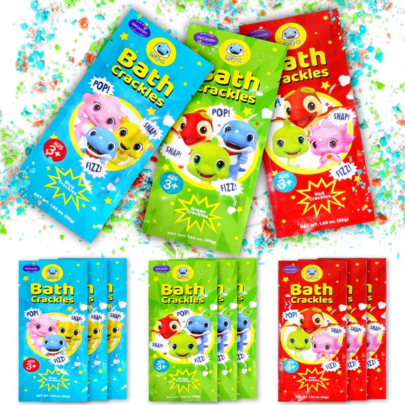 Bath Crackles SWCANDY para niños, paquete de 12 unidades, no tóxico y sin fragancia