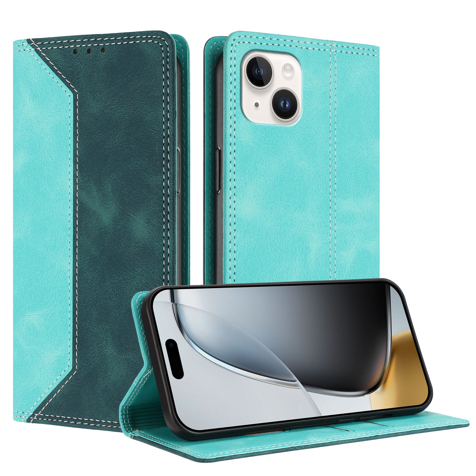 Funda FOXDOCK Para Blackview Color 8 De Cuero Premium Bicolor Con Ranuras Rfid Carcasa Tipo Billetera Antigolpes Y Soporte Plegable