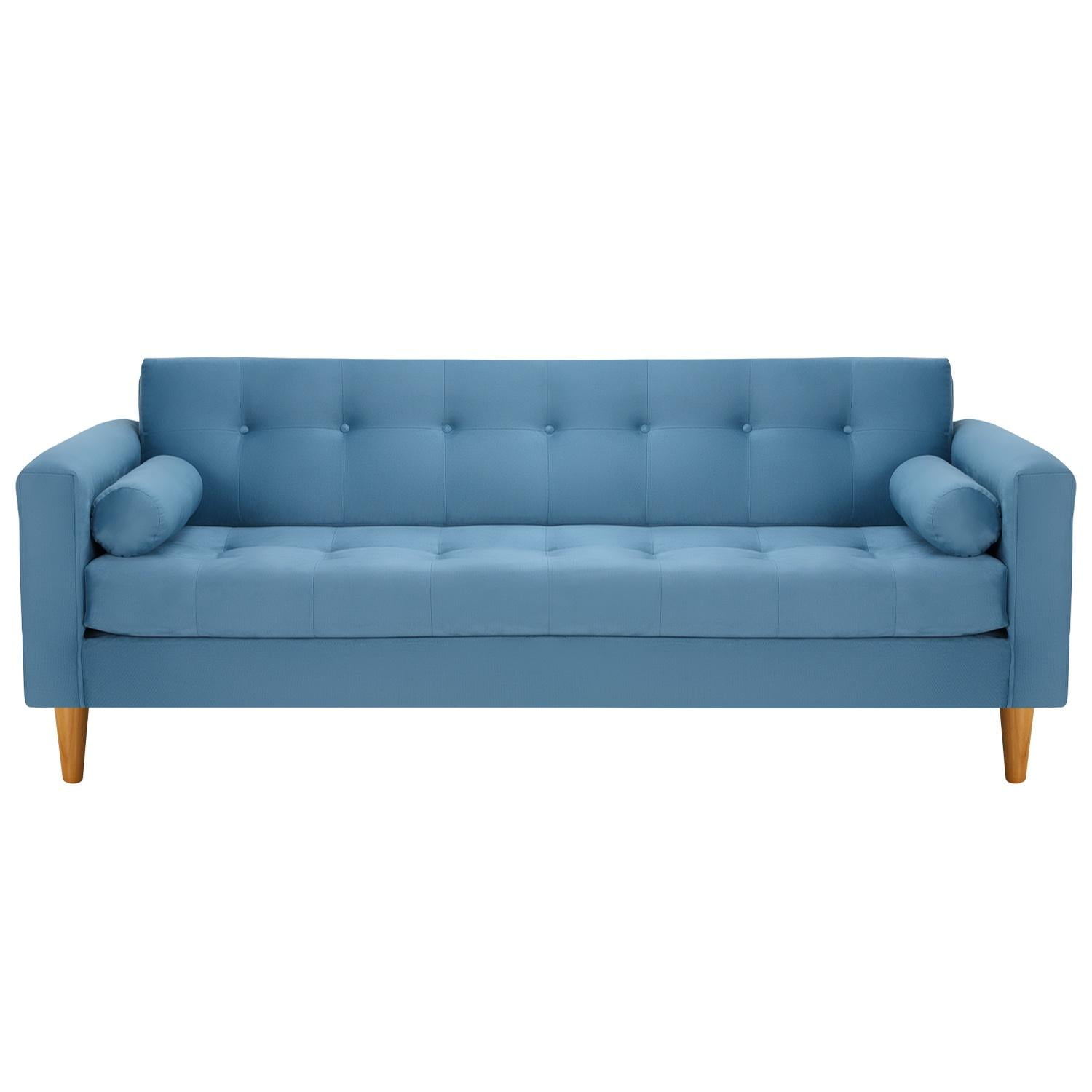 Bodevir - Sofa Retro 3cg Felpa 04 Azul Petroleo