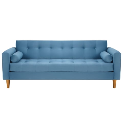 Bodevir - Sofa Retro 3Cg Felpa 04 Azul Petroleo