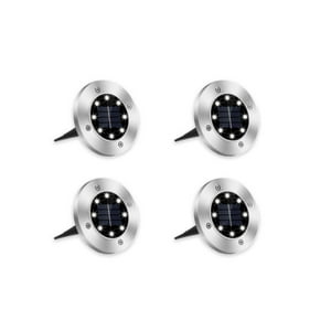 Pro Outdoor - 4 Luces Led Solar Para Suelo Contra Agua