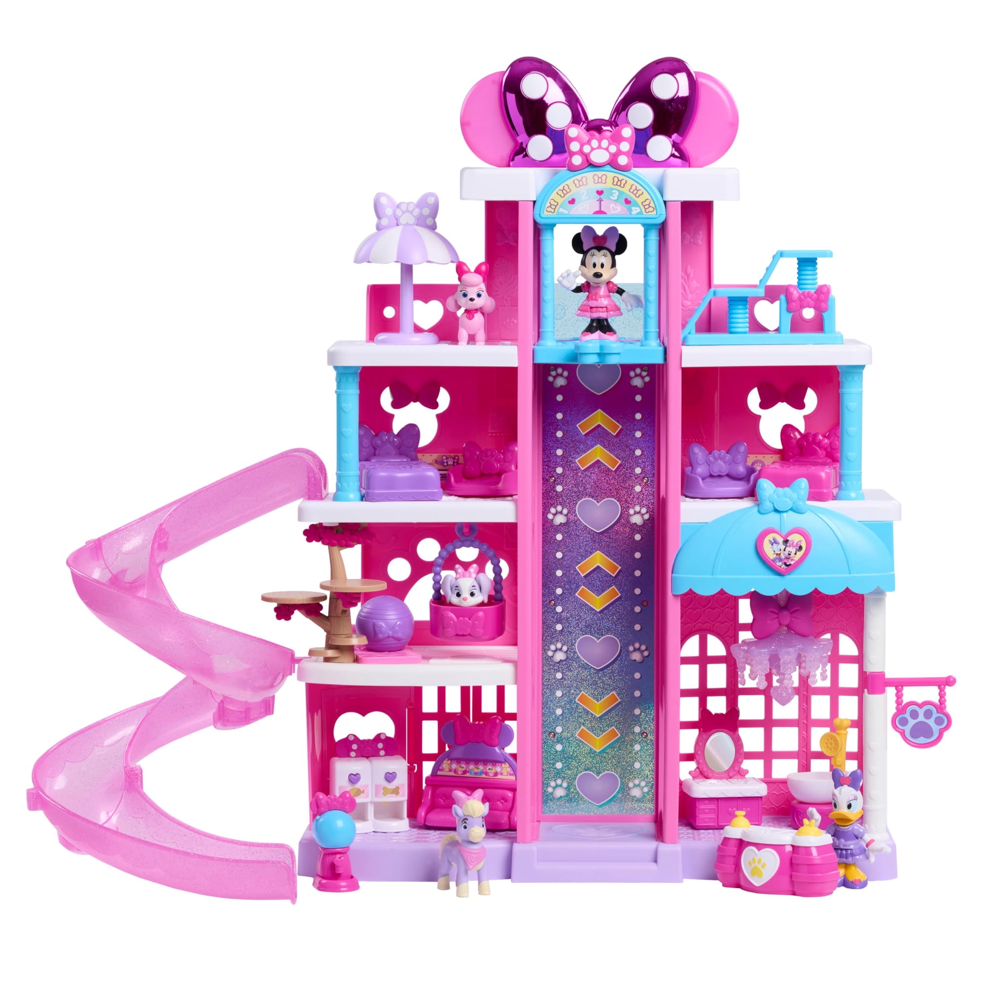 Set De Juego Just Play Hotel De Mascotas Minnie Mouse 53 Cm 25 Piezas