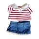 thumbnail image 2 of Ropa Para Mu?ecas De 20 Cm Regalo Para Ni?as Y Ni?os Elegante Y Desmontable Bonito Atuendo Para Mu?ecas Falda De Rayas Rojas, 2 of 5