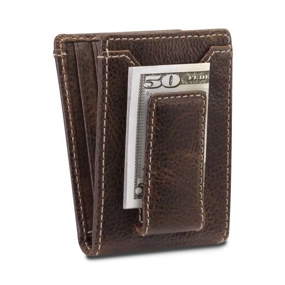 Monedero con clip House of Jack Co. Ivor para hombre, marrón.