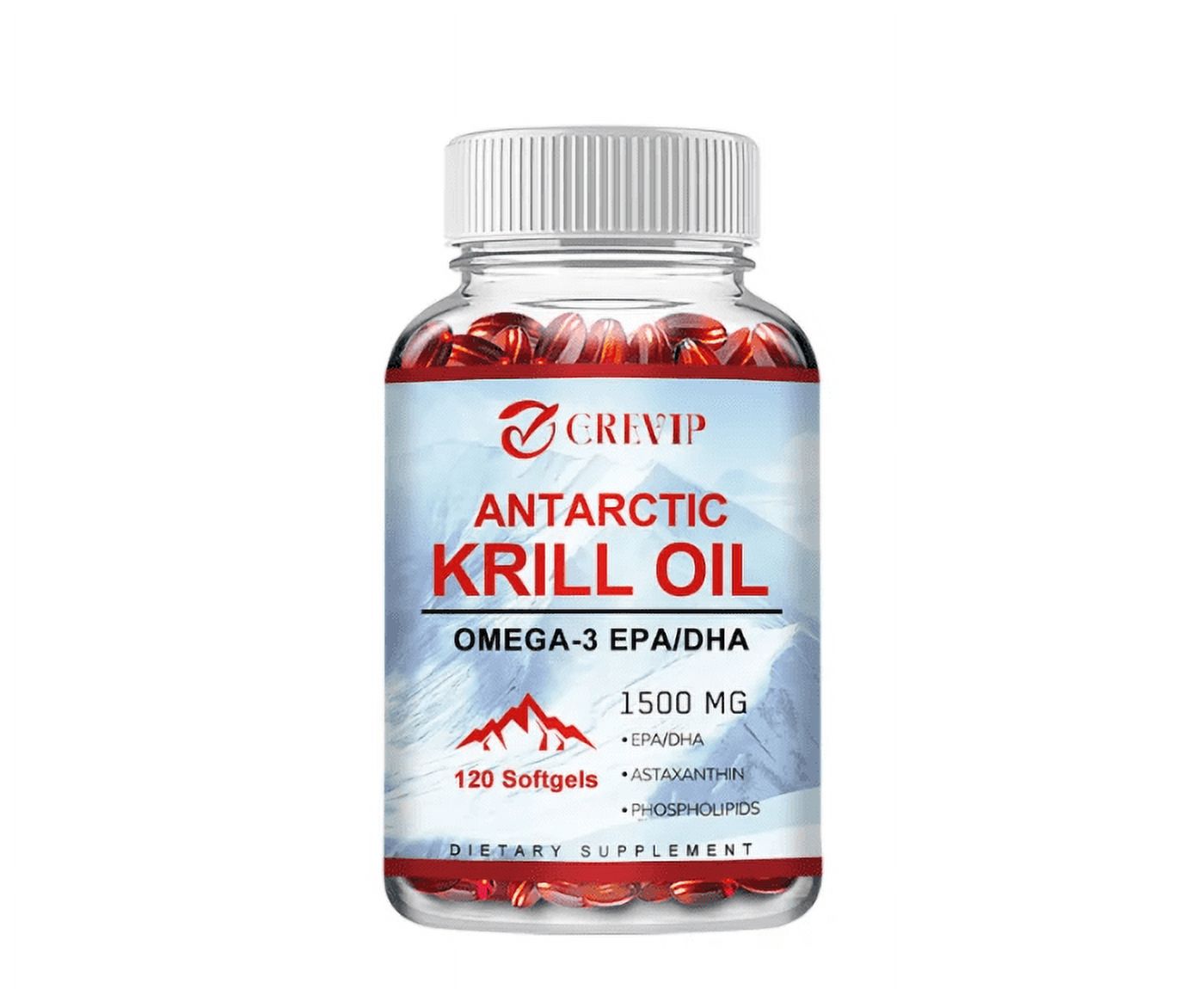 Grevip Nutrition - Antarctic Krill Oil Omega 3 Aceite De Krill 1500Mg 120 Caps