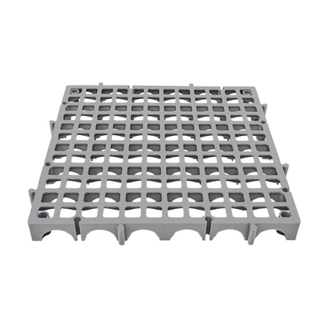 Ioensy - Rejilla De Suelo Modular Entrelazada De 40 X 40 X 4 Cm Con Agujeros Cuadrados, Color Gris