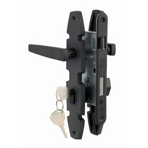 Cerradura Embutida Nórdica Oval B40 Poli Oficina/Dormitorio Negro