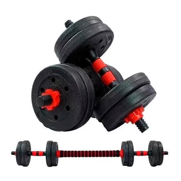 Set De Mancuernas 15 Kg Barra Armable Ajustable Boost Fitness