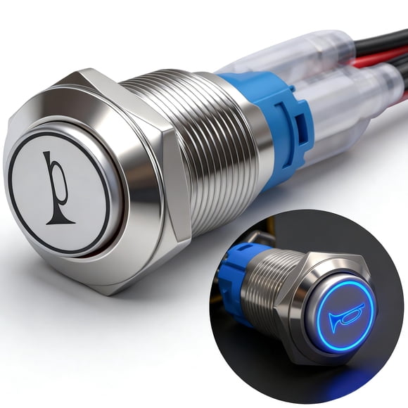 Interruptor pulsador Twidec G16LB-BU 16 mm 12 V LED azul