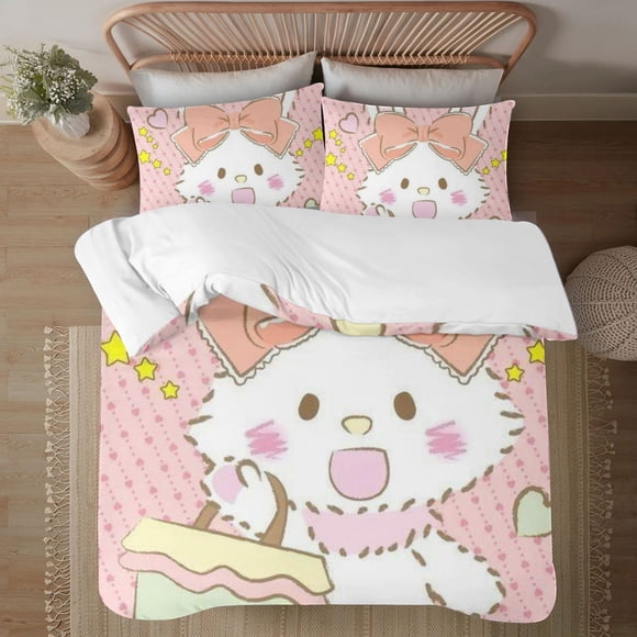 Wish Me Mell 3-Piece Bedding Set For Kids Boys Girls Adult Cartoon Warm Cute Fashion Holiday Present Gift Bed Sheets