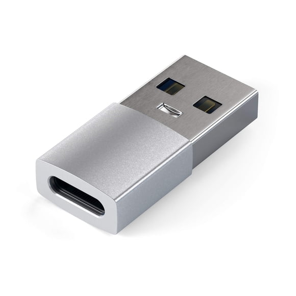 Adaptador Conversor Satechi Tipo-A a Tipo-C USB 3.0 Plateado
