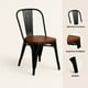 thumbnail image 5 of Silla Tolix de Comedor o Terraza Exterior con asiento de Madera Oscura Walnut - Negra, 5 of 7