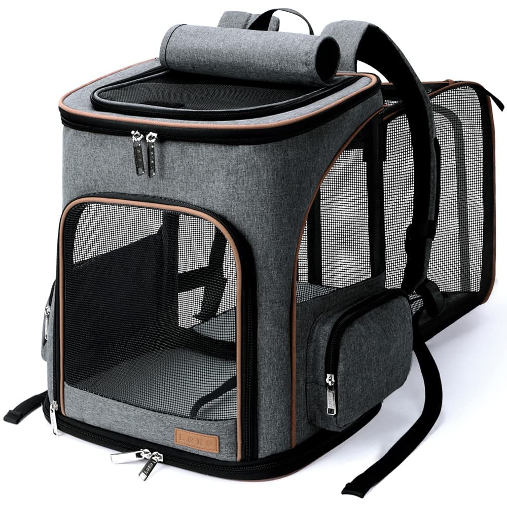 Mochila Transportadora De Mascotas Lekereise Ampliable Para Perros Y Gatos Pequeños