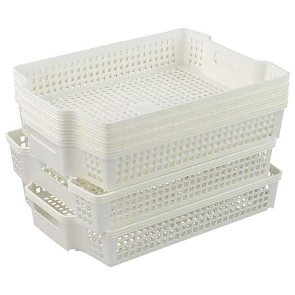 Cestas de almacenamiento Sosody de plástico apilables, 6 unidades, color blanco