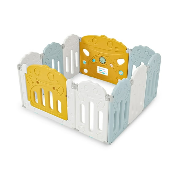 Corral para bebe modelo 8+2 paneles azul