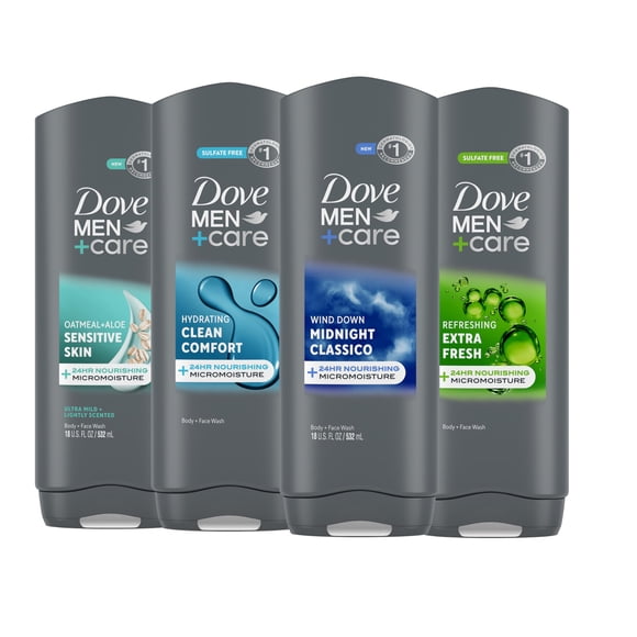 Gel de baño DOVE MEN + CARE Mixed 4x532 ml para piel hidratada