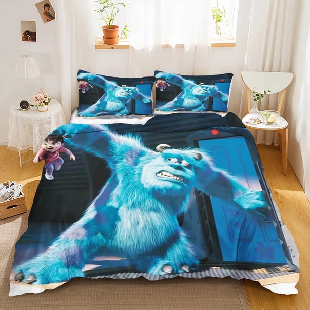 Monster Power Company Bedding Set ,Bed Cover King Size ,Cute Printed Cartoon Bed Cover ,3D Children Bedding Set Bed Sheets