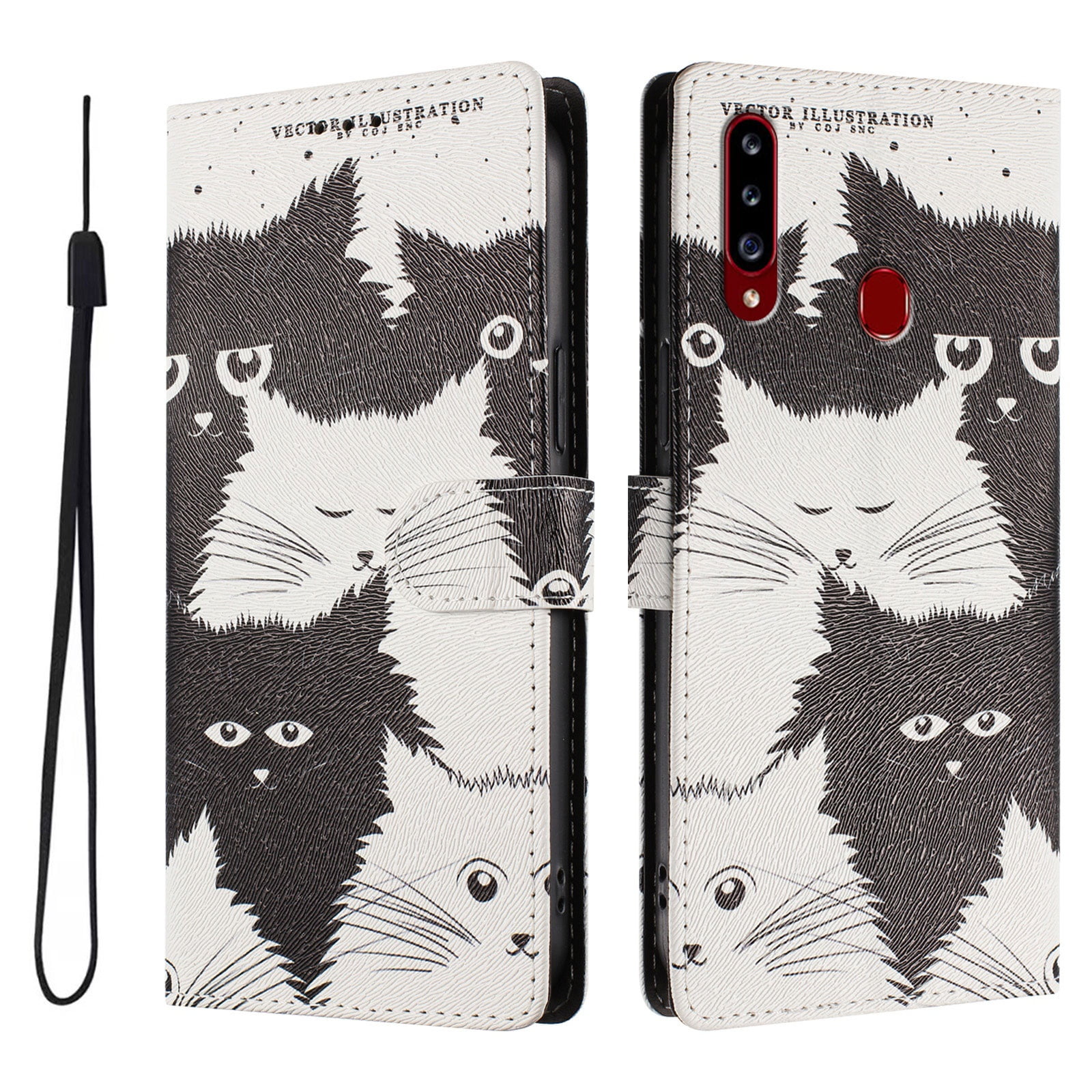 Foxdock Funda Tipo Cartera Para Samsung Galaxy A20s Con Soporte Y Correa – Diseño De Patrones Lindos