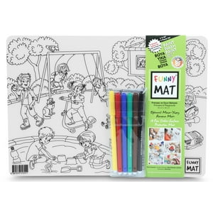 Funny Mat - Pack 2 Tapetes Reutilizables Para Colorear Princesa Y Patio De Juegos, Con 6 Lápices, + 3Ños ¡Nuevo En Chile!