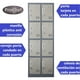 thumbnail image 3 of Locker Casillero Metalico 2 Cuerpos 8 Puertas, 3 of 7