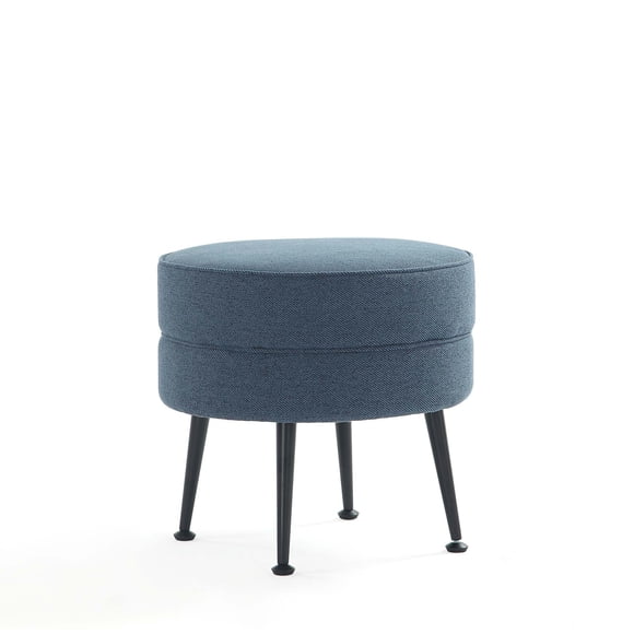 Ottoman Manhattan Comfort Bailey de estilo mid-century, azul/negro