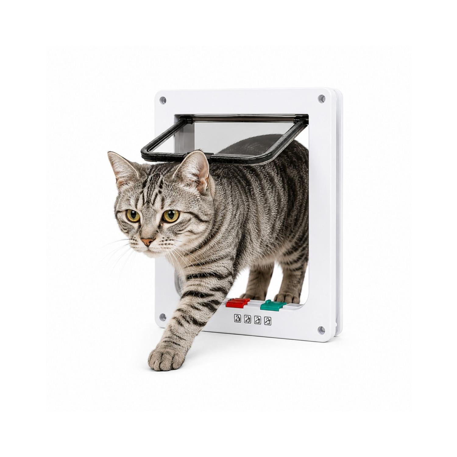 Puerta Para Gatos S Blanca 20x19 cm Interior Mascotas