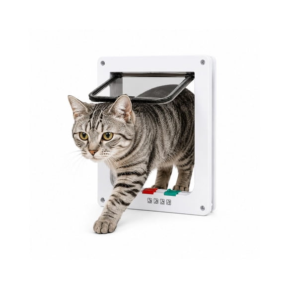 Puerta Para Gatos S Blanca 20x19 cm Interior Mascotas