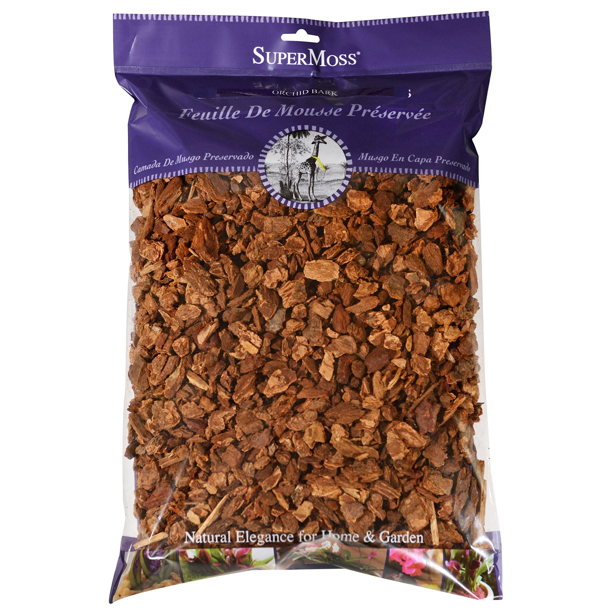Corteza Para Macetas Para Orquídeas Supermoss (23114), Natural, 4 Litros