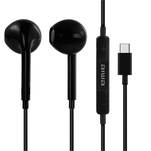 Aiwa - Audifonos Tipo C Aw Tc113n Manos Libres Negro