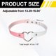 thumbnail image 2 of Uxcell 1Pcs Collar Ajustable de Cuero PU con Corazón, Estilo Gótico Punk para Mujeres, Rosa Blanco, 2 of 6
