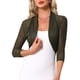 thumbnail image 1 of INSPIRE CHIC Bolero de Halloween para Mujer, Chaqueta Corta Semitransparente con Mangas 3/4, Cárdigan Recortado Verde Oliva M, 1 of 6