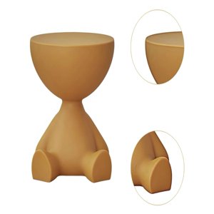 Todo Para El Hogar - El Guardián Sentado: Mesa De Arrimo Escultural Blanco Naranja